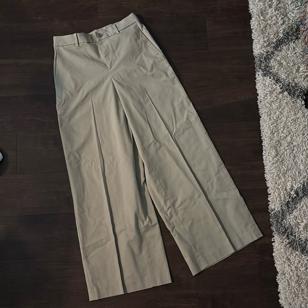 Uniqlo Tan Chinos Lightweight Wide Straight-Leg